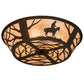 Meyda Lighting Cowboy 170453 22" 4-Light Dark Roast Flush Mount Light With Silver Mica Shade Glass