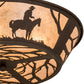 Meyda Lighting Cowboy 170453 22" 4-Light Dark Roast Flush Mount Light With Silver Mica Shade Glass