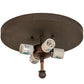 Meyda Lighting Cowboy 170453 22" 4-Light Dark Roast Flush Mount Light With Silver Mica Shade Glass