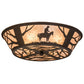 Meyda Lighting Cowboy 170453 22" 4-Light Dark Roast Flush Mount Light With Silver Mica Shade Glass