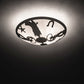 Meyda Lighting Cowboy 20" 3-Light Timeless Bronze Flush Mount Light With Angelwing Idalight Shade