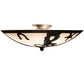 Meyda Lighting Cowboy 20" 3-Light Timeless Bronze Flush Mount Light With Angelwing Idalight Shade