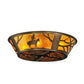 Meyda Lighting Cowboy 22" 4-Light Antique Copper Flush Mount Light With Amber Mica Shade Glass