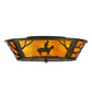 Meyda Lighting Cowboy 22" 4-Light Antique Copper Flush Mount Light With Amber Mica Shade Glass