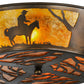 Meyda Lighting Cowboy 22" 4-Light Antique Copper Flush Mount Light With Amber Mica Shade Glass