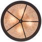 Meyda Lighting Cowboy 22" 4-Light Dark Roast Flush Mount Light With Silver Mica Shade Glass