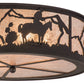Meyda Lighting Cowboy 22" 4-Light Dark Roast Flush Mount Light With Silver Mica Shade Glass