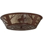 Meyda Lighting Cowboy 22" 4-Light Rust Flush Mount Light With Silver Mica Shade Glass