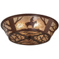 Meyda Lighting Cowboy 22" 4-Light Rust Flush Mount Light With Silver Mica Shade Glass