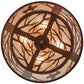 Meyda Lighting Cowboy 22" 4-Light Rust Flush Mount Light With Silver Mica Shade Glass
