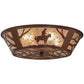 Meyda Lighting Cowboy 22" 4-Light Rust Flush Mount Light With Silver Mica Shade Glass