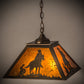 Meyda Lighting Cowboy 23" 2-Light Antique Copper Pendant Light With Amber Mica Shade Glass