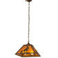 Meyda Lighting Cowboy 23" 2-Light Antique Copper Pendant Light With Amber Mica Shade Glass
