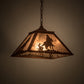 Meyda Lighting Cowboy 23" 2-Light Rust Pendant Light With Silver Mica Shade Glass