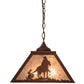 Meyda Lighting Cowboy 23" 2-Light Rust Pendant Light With Silver Mica Shade Glass