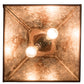 Meyda Lighting Cowboy 23" 2-Light Rust Pendant Light With Silver Mica Shade Glass