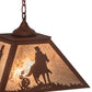 Meyda Lighting Cowboy 23" 2-Light Rust Pendant Light With Silver Mica Shade Glass