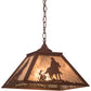 Meyda Lighting Cowboy 23" 2-Light Rust Pendant Light With Silver Mica Shade Glass