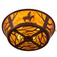 Meyda Lighting Cowboy 23" 4-Light Rust Flush Mount Light With Amber Mica Shade Glass