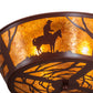 Meyda Lighting Cowboy 23" 4-Light Rust Flush Mount Light With Amber Mica Shade Glass