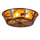 Meyda Lighting Cowboy 23" 4-Light Rust Flush Mount Light With Amber Mica Shade Glass