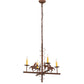 Meyda Lighting Cowboy 26" 4-Light Rust Nail Chandelier With Ivory Faux Candlelight
