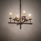 Meyda Lighting Cowboy 26" 4-Light Rust Nail Chandelier With Ivory Faux Candlelight