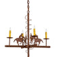Meyda Lighting Cowboy 26" 4-Light Rust Nail Chandelier With Ivory Faux Candlelight