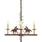 Meyda Lighting Cowboy 26" 4-Light Rust Nail Chandelier With Ivory Faux Candlelight