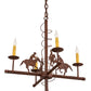 Meyda Lighting Cowboy 26" 4-Light Rust Nail Chandelier With Ivory Faux Candlelight