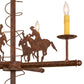 Meyda Lighting Cowboy 26" 4-Light Rust Nail Chandelier With Ivory Faux Candlelight
