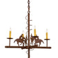 Meyda Lighting Cowboy 26" 4-Light Rust Nail Chandelier With Ivory Faux Candlelight