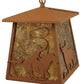 Meyda Lighting Cowboy & Steer 10" Rust Pendant Light With Amber Mica Shade Glass