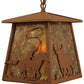 Meyda Lighting Cowboy & Steer 10" Rust Pendant Light With Amber Mica Shade Glass
