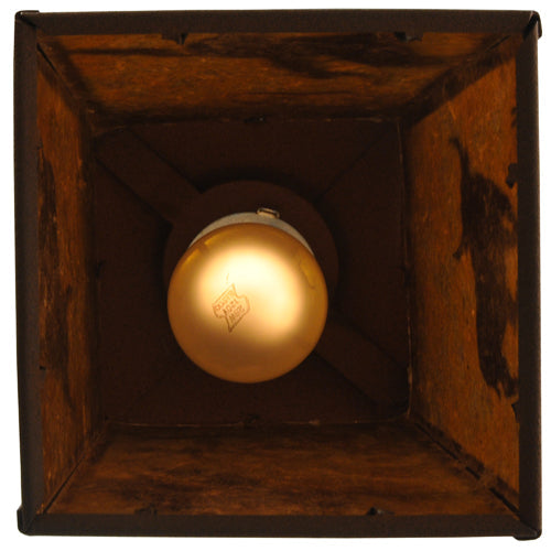 Meyda Lighting Cowboy & Steer 10" Rust Pendant Light With Amber Mica Shade Glass