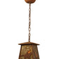 Meyda Lighting Cowboy & Steer 10" Rust Pendant Light With Amber Mica Shade Glass