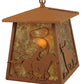 Meyda Lighting Cowboy & Steer 10" Rust Pendant Light With Amber Mica Shade Glass