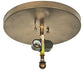 Meyda Lighting Cowboy & Steer 16" 2-Light Antique Copper Flush Mount Light With Silver Mica Shade Glass