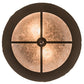 Meyda Lighting Cowboy & Steer 16" 2-Light Bronze Flush Mount Light With Silver Mica Shade Glass