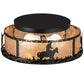 Meyda Lighting Cowboy & Steer 16" 2-Light Textured Black Flush Mount Light With Silver Mica Shade Glass