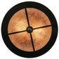 Meyda Lighting Cowboy & Steer 16" 2-Light Textured Black Flush Mount Light With Silver Mica Shade Glass