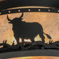 Meyda Lighting Cowboy & Steer 16" 2-Light Textured Black Flush Mount Light With Silver Mica Shade Glass
