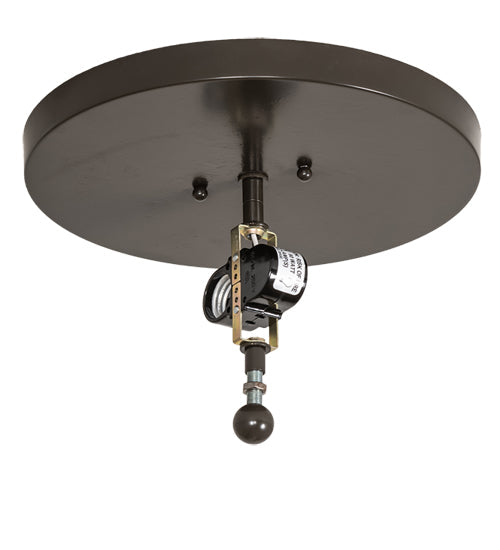 Meyda Lighting Cowboy & Steer 16" 2-Light Timeless Bronze Flush Mount Light With Silver Mica Shade Glass