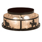 Meyda Lighting Cowboy & Steer 16" 2-Light Timeless Bronze Flush Mount Light With Silver Mica Shade Glass
