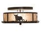 Meyda Lighting Cowboy & Steer 16" 2-Light Timeless Bronze Flush Mount Light With Silver Mica Shade Glass