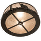 Meyda Lighting Cowboy & Steer 16" 2-Light Timeless Bronze Flush Mount Light With Silver Mica Shade Glass