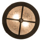 Meyda Lighting Cowboy & Steer 16" 2-Light Timeless Bronze Flush Mount Light With Silver Mica Shade Glass