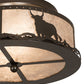 Meyda Lighting Cowboy & Steer 16" 2-Light Timeless Bronze Flush Mount Light With Silver Mica Shade Glass