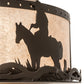 Meyda Lighting Cowboy & Steer 16" 2-Light Timeless Bronze Flush Mount Light With Silver Mica Shade Glass