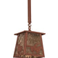 Meyda Lighting Cowboy & Steer 169617 10" Rust Pendant Light With Silver Mica Shade Glass